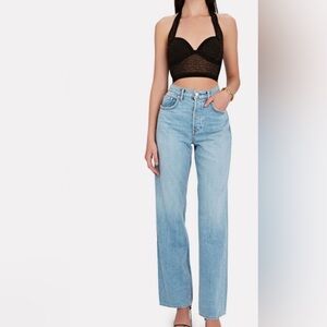 GRLFRND HIGH RISE STRAIGHT LEG JEANS